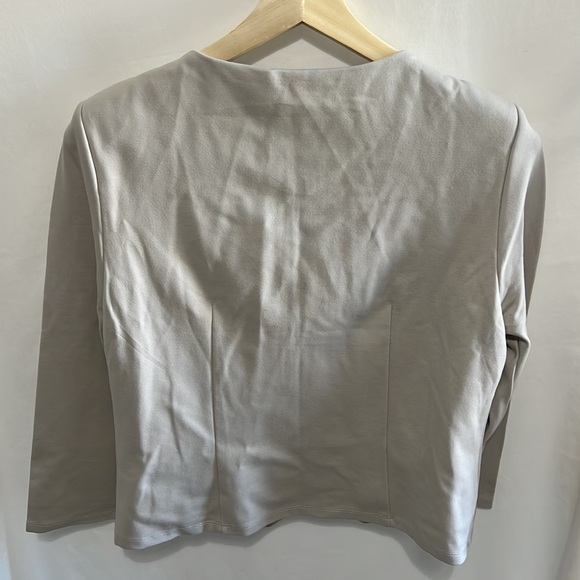 Anthropologie Philosophy Zip Up Jacket Size Large Gray Shoulder Pads - Picture 3 of 8